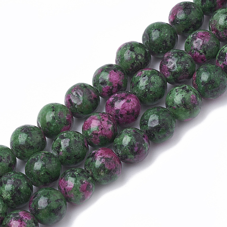 ARRICRAFT Natural Gemstone Beads Strands, Dyed, Imitation Ruby in Zoisite, Round, 10mm, Hole: 1mm, about 40pcs/strand, 15.7 inches