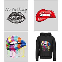 CREATCABIN 3pcs Lips Iron On Patch Stickers Set Zipper Heat Transfer Patches for Clothing Design Washable Heat Transfer Stickers Decals for Clothes T-Shirt Jackets Hats Jeans Bags DIY Decoration