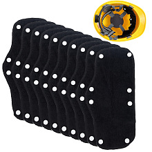 Gorgecraft Polyester Reusable Hard Hat Sweatband, Washable Sweatband, with Snap Buttons, Hard Hat Accessories, Black, 26.5x13x0.1cm, Button: 11.5x4mm