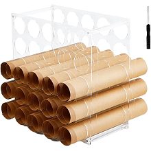 DICOSMETIC Vinyl Roll Storage Rack 25 Holes Vinyl Storage Organizer Stackable Acrylic Display Rack Art Bin Vinyl Storage Rack for Home Studio Art Craft Organization