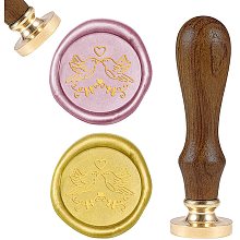 CRASPIRE Wax Seal Stamp Lovebirds Vintage Sealing Wax Stamps Animal Wood Handle Stamp Wax Seal 25mm Removable Brass Seal for Envelopes Invitations Wedding Embellishment