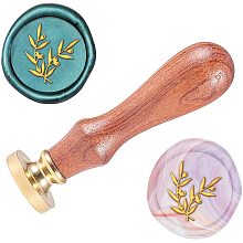 ARRICRAFT 0.98" Olives Pattern Wax Seal Stamp Removable Brass Wood Handle Seal for Making Envelopes Wedding Invitations, Wine Packaging Decoration