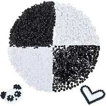 NBEADS 200g 2.5mm Fuse Beads, Black and White Melty Tube Beads Refill Beads for Arts and Crafts DIY Projects