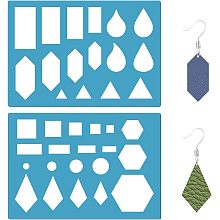 GORGECRAFT 2 Styles Teardrop Earrings Making Template Geometry Stencil Reusable Rectangle Triangle Cutouts Cutting Stencils Lapidary Templates for Cabochons Bracelets Earrings Making Jewelry Diy Craft