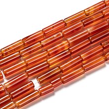 Honeyhandy Natural Carnelian Beads Strands, Dyed & Heated, Column, Red, 11.5~14.5x4~4.5mm, Hole: 1.4mm, about 29pcs/strand, 15.39 inch(39.1~41cm)