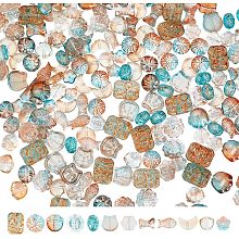 Arricraft 240 Pcs Transparent Glass Beads, 12 Styles Beads Charms Handmade Lampwork Beads Spacer Glass Beads for Jewelry Making