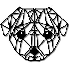 CREATCABIN Metal Dog Wall Art Geometric Decor Rustic Signs Black Hanging Cutout Decoration for Christmas Halloween Home Decoration Indoor Living Room Aesthetic Bedroom Decor 12x9inch