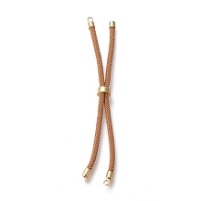 Honeyhandy Nylon Twisted Cord Bracelet Making, Slider Bracelet Making, with Eco-Friendly Brass Findings, Round, Golden, Peru, 9 inch(22.8cm), Hole: 2.8mm, Single Chain Length: about 4-1/2 inch(11.4cm)