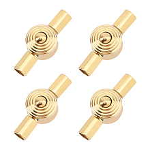 DICOSMETIC 4pcs 3.2mm Hole 304 Stainless Steel Golden Screw Twist Clasps Leather Cord End Clasps Barrel Jewelry Clasps for Jewelry Making