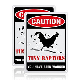 Globleland UV Protected & Waterproof Aluminum Warning Signs,  inchesCaution Tiny Raptors - You Have Been Warned inches Sign, Colorful, 250x180x1mm, Hole: 4mm