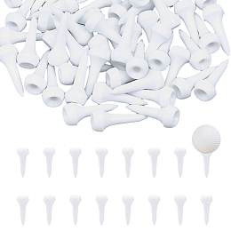 CHGCRAFT 100Pcs Plastic Golf Tees Mushroom Head Golf Tees Durable Stands for Indoor and Outdoor Driving Range Golf Practice, White