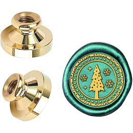 ARRICRAFT Wax Seal Stamp Head Pine Snowflake Pattern 0.98" Retro Brass Sealing Stamp Head Only for Wedding Invitation, Envelope Sealing, Greeting Card, Gift Wrapping, Wine Package