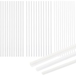 BENECREAT 60 Pcs 3 Styles Abs Styrene Plastic L-Shaped Right Angle Strip White, Thick Styrene Plastic Evenly Legged Angularly Formed, for DIY Craft Sandbox Material for Model Building