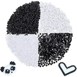 NBEADS 200g 2.5mm Fuse Beads, Black and White Melty Tube Beads Refill Beads for Arts and Crafts DIY Projects