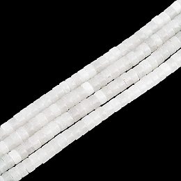 NBEADS About 150 Pcs Natural White Jade Beads, 4.5mm Heishi Disc Beads Strands Flat Round Stone Loose Beads Natural Gemstone Beads for DIY Choker Bracelets Necklaces Jewelry Craft Making