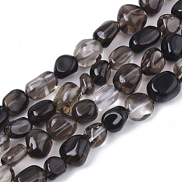 Honeyhandy Natural Smoky Quartz Beads Strands, Nuggets, Tumbled Stone, 5~11x5~8x3~6mm, Hole: 0.8mm, about: 52~56pcs/Strand, 15.94 inch(40.5cm)