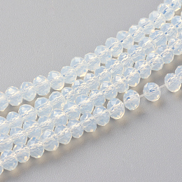 Arricraft Imitation Jade Glass Beads Strands, Faceted, Rondelle, Azure, 3x2mm, Hole: 0.5mm, about 193~195pcs/strand, 16.7 inches