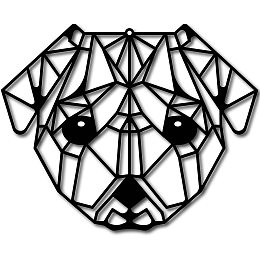 CREATCABIN Metal Dog Wall Art Geometric Decor Rustic Signs Black Hanging Cutout Decoration for Christmas Halloween Home Decoration Indoor Living Room Aesthetic Bedroom Decor 12x9inch