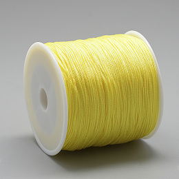 Honeyhandy Nylon Thread, Chinese Knotting Cord, Yellow, 0.8mm, about 109.36 yards(100m)/roll