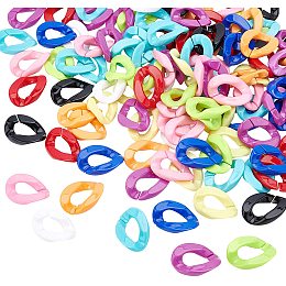 PandaHall Elite 200 pcs Acrylic Linking Rings, 10 Colors Quick Link Connectors for Earring Necklace Jewelry EyeglassChain DIY Craft Making