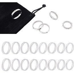 UNICRAFTALE 24pcs Blank Core Ring Size 6-13 Stainless Steel 2mm Narrow Grooved Ring with Velvet Pouches Round Empty Ring for Inlay Ring Jewelry Wedding Band Making