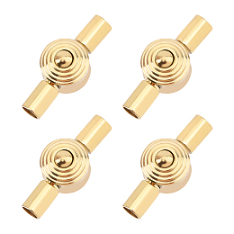 DICOSMETIC 4pcs 3.2mm Hole 304 Stainless Steel Golden Screw Twist Clasps Leather Cord End Clasps Barrel Jewelry Clasps for Jewelry Making