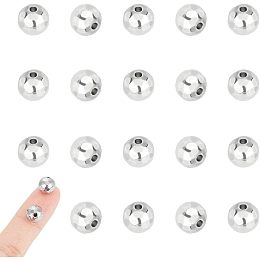 UNICRAFTALE 20 pcs Round Spacer Beads 8mm in Diameter 201 Stainless Steel Loose Beads Rondelle Beads Metal Spacer Bead Small Smooth Beads Finding for DIY Bracelet Necklace Jewelry Making