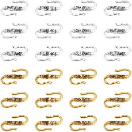 PandaHall Elite 100pcs S-Hook Clasps, Tibetan Alloy Toggle Clasps S-Shaped Wire Hook Clasps Jewelry Connectors for Choker Necklace Charms Bracelet Key Chains