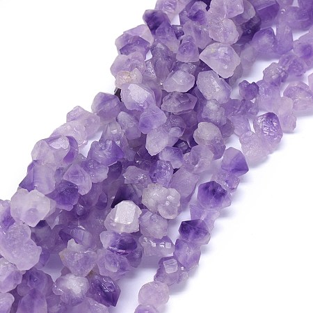 Arricraft Natural Amethyst Beads Strands, Nuggets, 7~13x11~19mm, Hole: 1mm, about 34~39pcs/strand, 15.1 inches