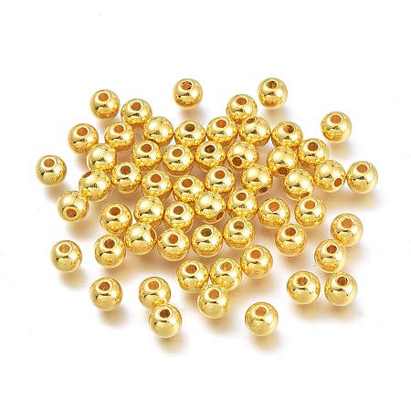 Arricraft CCB Plastic Round Bead Spacers, Golden, 5mm, Hole: 1.5mm