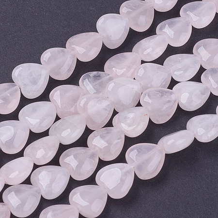 Arricraft Girlfriend Valentines Day Ideas Natural Rose Quartz Bead Strands, Heart, Misty Rose, 19x20~20.5x7.5mm, Hole: 2mm, about 10pcs/strand, 8.26 inches