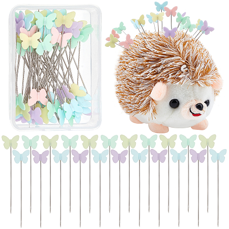 GORGECRAFT 50PCS Iron Head Pins and Hedgehog Shape Pin Cushion Pincushions Sewing Kit Accessories Supplies Needle Cushions Holder for Sewing DIY Projects Dressmaker Jewelry Decoration