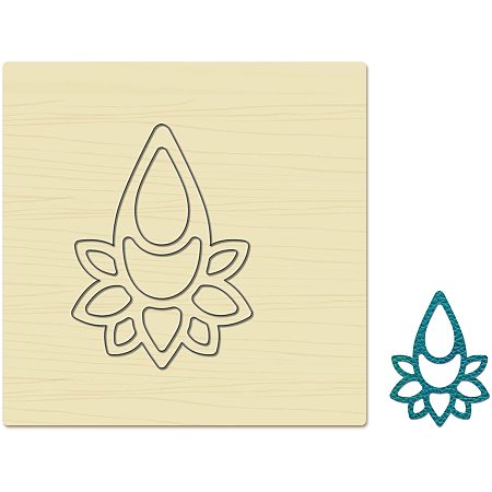 Arricraft Lotus Pattern Wood Cutting Dies with Steel DIY Earring Making Metal Embossing Template Mold Paper Leather Craft Die Cuts for Scrapbooking Photo Album Decor Gift Earring Making 3.9x3.9in