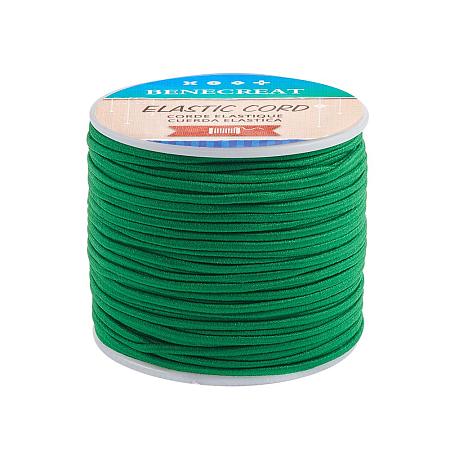 BENECREAT 2mm 55 Yards Elastic Cord Beading Stretch Thread Fabric Crafting Cord for Jewelry Craft Making (Green)