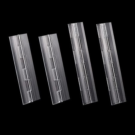 AHANDMAKER Clear Acrylic Hinges, 4 Pcs 2 Sizes Clear Acrylic Glass Lucite Hinge for Wood Box Gift Box Handicraft and Storage Box, 5.9x1.02 Inch/7.87x0.98 Inch