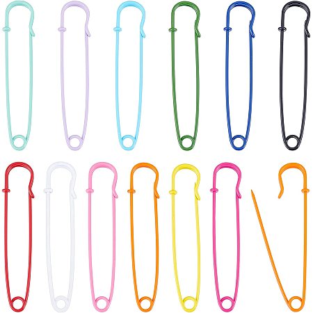 NBEADS 24 Pcs 12 Colors Heavy Duty Safety Pins Large, 3×0.7