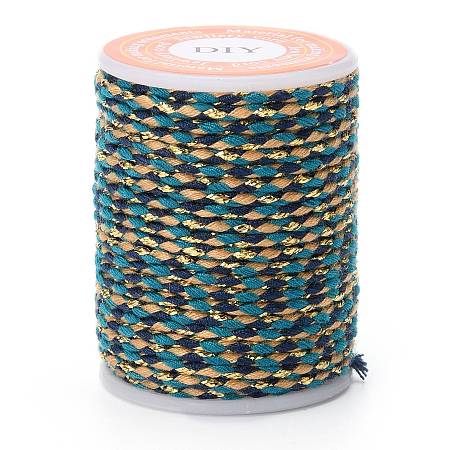 Honeyhandy 4-Ply Cotton Cord, Handmade Macrame Cotton Rope, for String Wall Hangings Plant Hanger, DIY Craft String Knitting, Cadet Blue, 1.5mm, about 4.3 yards(4m)/roll