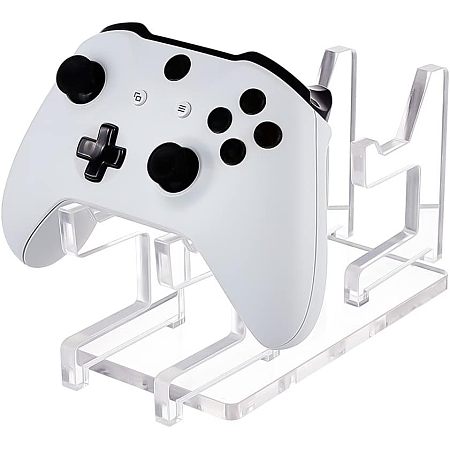 AHANDMAKER 1 Set Assembled Acrylic Game Pad Controller Display Stands, fit for 2Pcs Controllers Organizer, Clear, Finished Product: 19.7x9x9.5cm, about 5pcs/set