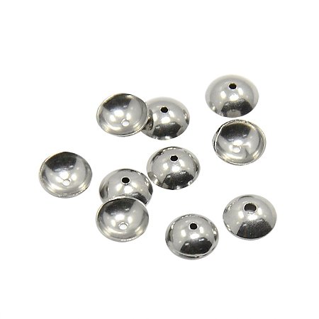 NBEADS 500pcs 304 Stainless Steel Bead Caps, Stainless Steel Color