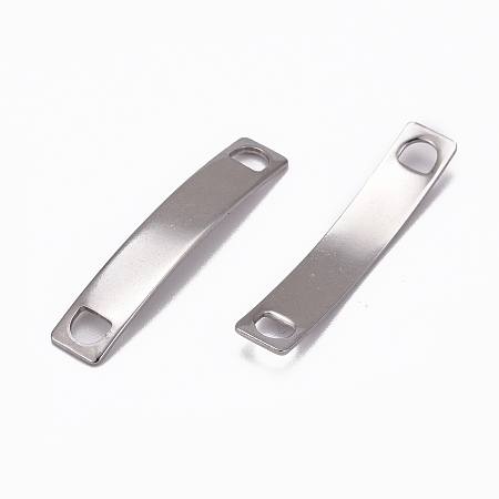 Honeyhandy Rectangle 304 Stainless Steel Links connectors, Stainless Steel Color, 38.5x7x1mm, Hole: 4x4mm