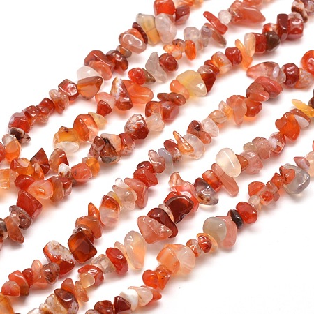 Honeyhandy Natural Agate Chip Bead Strands, Dyed & Heated, 5~8x5~8mm, Hole: 1mm, about 31.5 inch