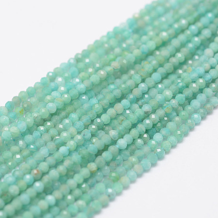 Arricraft Natural Amazonite Beads Strands, Round, Faceted, 2mm, Hole: 0.5mm, about 197pcs/strand, 15.7 inches(40cm)