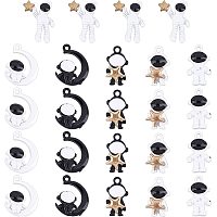CHGCRAFT 36Pcs Space Astronaut Charms Baking Painted Alloy Spaceman Charms Pendant for Jewelry Making