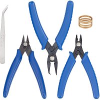 AHANDMAKER Jewelry Making Kit, Including 3 Pcs Split Ring Plier, 1Pcs Jump Ring Opening Tools, 1Pcs Stainless Beading Tweezers for Necklace Jewelry Making