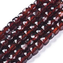 Arricraft Natural Garnet Beads Strands, Faceted, Cube, 4~4.5x4.5~5x4.5~5mm, Hole: 0.7mm, about 97pcs/strand, 15.35 inches(39cm)