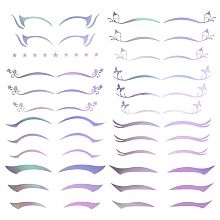 8 Pcs Eye Shadow Stickers, 8 Styles Purple Gradient Eyeliner Stickers Holographic Face Stickers Laser Eye Tattoo Stickers for Music Festivals Nightclubs Halloween Carnivals Birthday Party