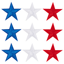 GORGECRAFT 90PCS Pentagram Patriotic Iron on Patches Embroidery Star Cloth Patch Independence Day Patches Sew on Appliques Fabric Stars Stickers for Clothing Jackets Backpack Repairing Decorations