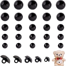 PandaHall Elite 300pcs Black Crafts Eyes, 5 Sizes Animal Eyes Round Domed Buttons Black Mushroom Eyes Sewing Shank Button Solid Eyes for Crochet Puppet Plush Stuffed Animals Clothing Making