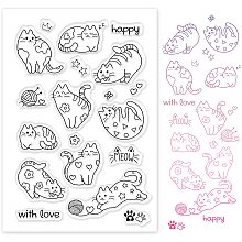 GLOBLELAND Cut Cats Silicone Clear Stamps Cat Paw Print Transparent Stamps for Birthday Valentine's Day Cards Making DIY Scrapbooking Photo Album Decoration Paper Craft