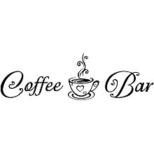 ARRICRAFT Coffee Bar PVC Wall Sticker Vintage Coffee Cup Pattern Vinyl Wall Decal Cafe Glass Door Decor Sticker PVC Wall Art for Coffee Bar Cafe Decoration 7"x22"